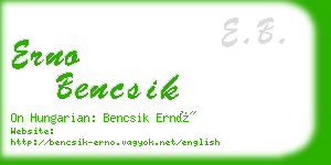 erno bencsik business card